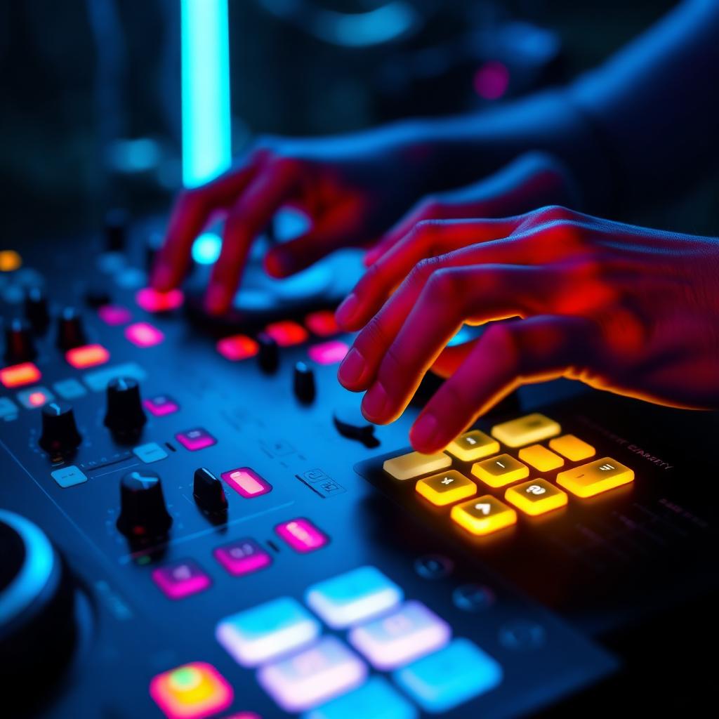 DJ mixer close-up